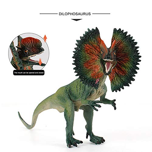 JIJK 2 figuras de dinosaurios jurásicos, modelo de dinosaurio dilofosaurus realista, juguetes educativos prehistóricos para los amantes de los dinosaurios, regalo para niños