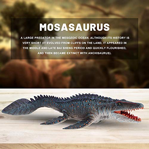 Jinclonder Mosasaurio de 34 cm, liopleurodón, plástico, animal marino, reproducción de dinosaurio, decorativo, duradero, lavable, resistente a las gotas