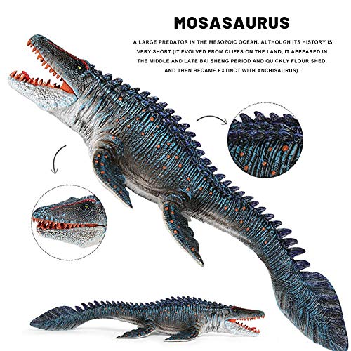 Jinclonder Mosasaurio de 34 cm, liopleurodón, plástico, animal marino, reproducción de dinosaurio, decorativo, duradero, lavable, resistente a las gotas