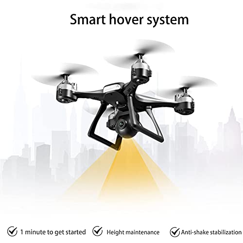 JJDSN Drone con cámara para Adultos, cámara WiFi 4K FPV Live Video, RC Quadcopter Regalos para Principiantes con Sensor de Gravedad, Funciones de waypoints, Modo sin Cabeza, One Key Take O Rojo