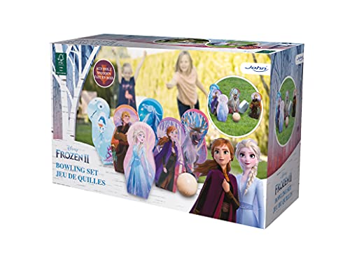 John Juego de Bolos Anna Elsa 41131 de Frozen de Disney de Madera FSC, Multicolor