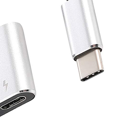 JohnJohnsen Adaptador de Cable USB C a Jack 3.5 Tipo C Adaptador de Cable de Carga 2 en 1 USB Tipo C 3.5mm Audio Auricular Convertidor de Cable (Plateado)