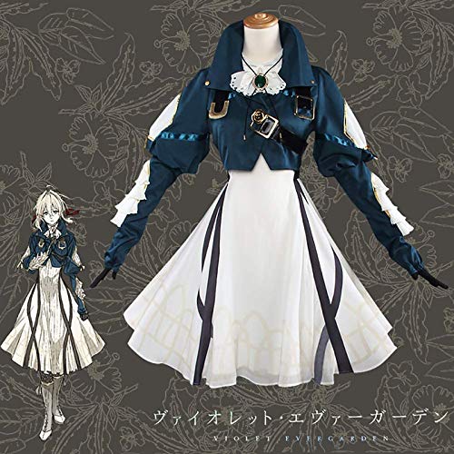 JOJO STYLE Cosplay Trajes Anime Violet Evergarden Cosplay Disfraz Incluye Un Juego Completo De Accesorios Adecuado para Fiesta Carnaval(8PCS),L