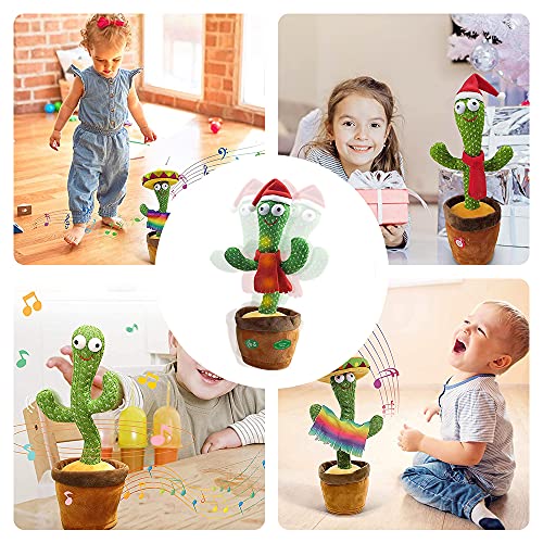 Jooheli Cactus de Peluche, Cactus Bailarín, Divertido Canto y Baile de Cactus con 120 Canciones, Juguete de Peluche de Cactus para Niños, Interesante Cactus Electrónico Juguete de Educación para Niños