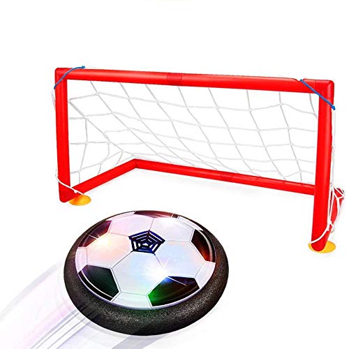 Joy-Jam Juguetes para Niños 5-10 años, Hover Ball Goal Set Air Soccer Fútbol Disco Electric Soccer con 2 Puertas Que se Ciernen Fútbol de Entrenamiento con Luces LED Negro