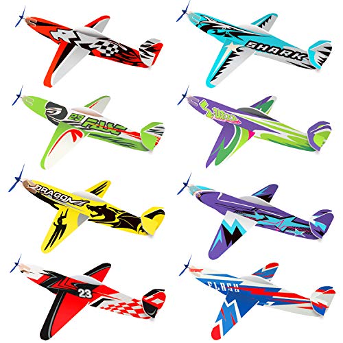 Joygogo 32 aviones deslizantes, 8 diferentes voladores de poliestireno, juegos para niños, obsequios, cumpleaños infantiles, regalos para invitados