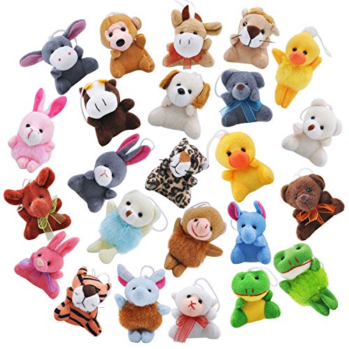 JOYIN 24pcs Mini Juguetes Granel Mini Peluches Colgantes Regalo para Infantiles Fiesta de Cumpleaños Niños Navidad favores Relleno Piñatas y Bolsas de Fiesta