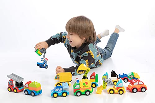 JOYIN 80 bloques de construcción construyen su propio juguete coches conjunto ladrillos lindos diferentes vehículos para niños