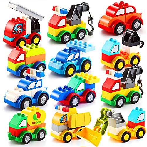 JOYIN 80 bloques de construcción construyen su propio juguete coches conjunto ladrillos lindos diferentes vehículos para niños