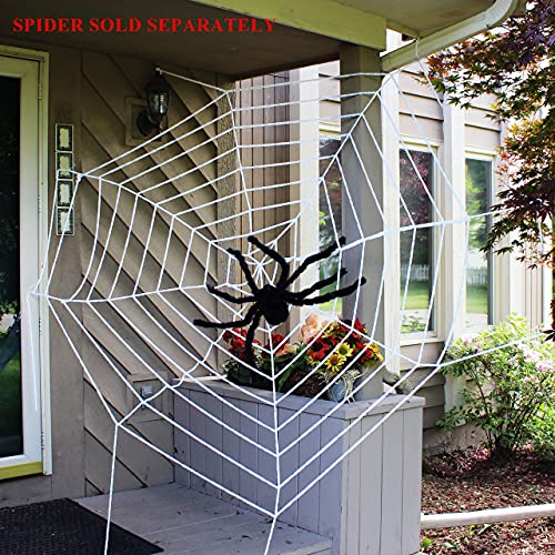 JOYIN Halloween 2 Paquete de 11 pies Mega Web de araña para Halloween decoración al Aire Libre - 1 Negro y 1 Blanco