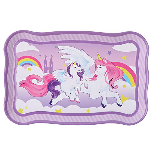 JOYIN Juego de tetera de lata con forma de castillo de unicornio morado para fiestas de té y cocina de niños