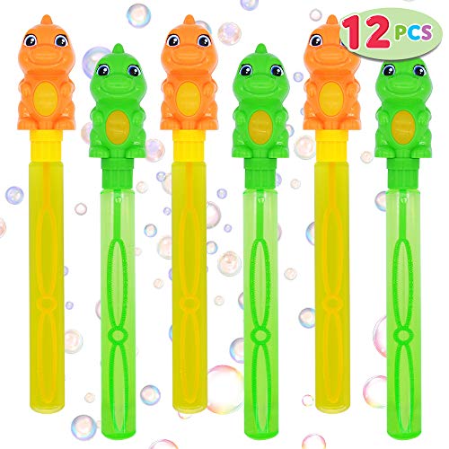 JOYIN Paquete de 12 Varitas de Burbujas Dinosaurio de 35.5 cm para niños, Actividades al Aire Libre, Cumpleaños, Pascua