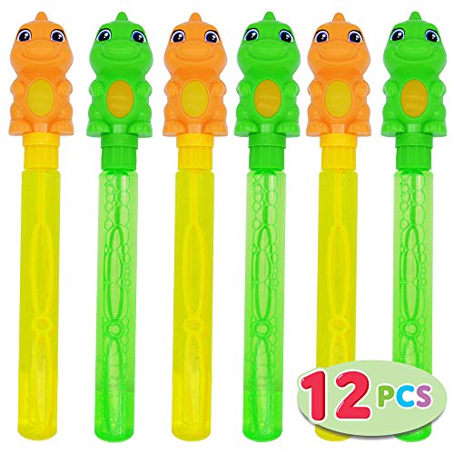 JOYIN Paquete de 12 Varitas de Burbujas Dinosaurio de 35.5 cm para niños, Actividades al Aire Libre, Cumpleaños, Pascua