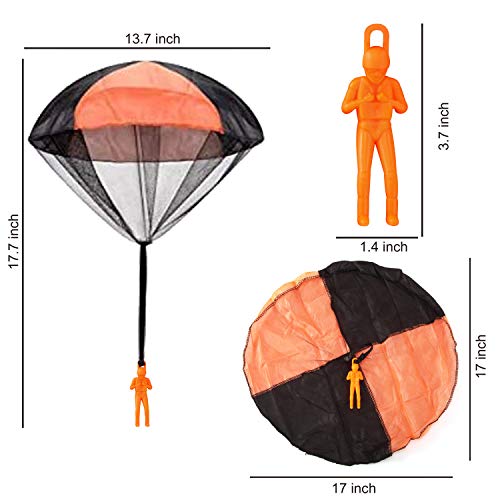 JOYIN Paquete de 4 Aviones de Espuma 2 en 1 y Juego de 4 paracaídas, Aviones de Planeador de Vuelo, Grandes Aviones de Espuma de Lanzamiento y paracaídas, Juguetes voladores para niños al Aire Libre