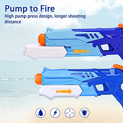 Joyjoz 2 Pack Pistolas de Agua 400ML Pistola Blaster de Agua para Verano Piscina Al Aire Libre Playa Diversión Acuática para Niños Adultos