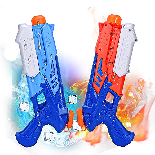 Joyjoz 2 Pack Pistolas de Agua 400ML Pistola Blaster de Agua para Verano Piscina Al Aire Libre Playa Diversión Acuática para Niños Adultos