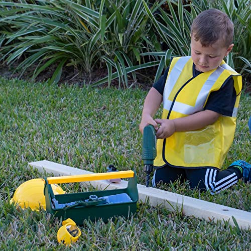 JoyKip Juego de Herramientas de construcción para niños con Taladro, Estuche de Transporte y Accesorios - Juego de rol de construcción de constructores para niños Juego de simulación Juguete