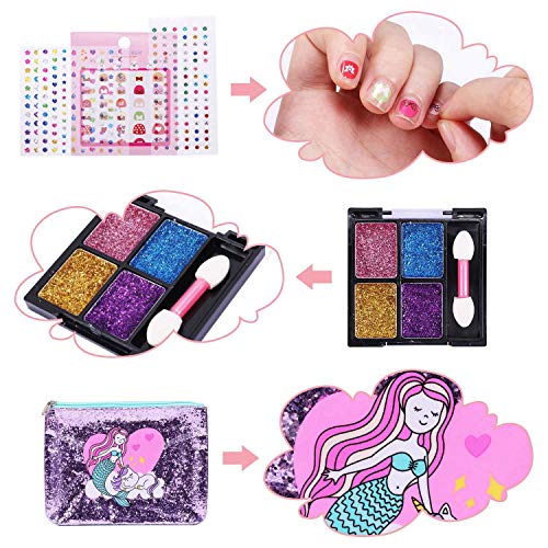 joylink Maquillaje Niñas Set, Cosméticos Juguete 27pcs Juego de Maquillaje para Niños Cosméticos Lavables Princesa Regalos de Cumpleaños y Navidad para Niños