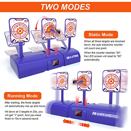 joylink Objetivo de Tiro Eléctrico, Objetivo Digital Electrónico para Pistolas con Restablecimiento Automático Tiro Juguete y Efectos de Sonido y Luz para N-Strike Elite/Mega/Rival Series