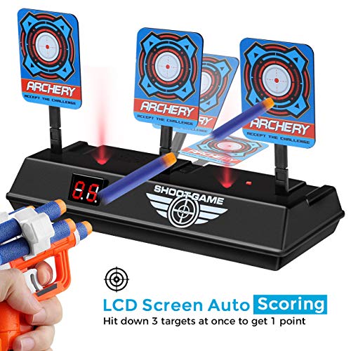 joylink Objetivos de Tiro Eléctrico, Objetivo Digital Electrónico para Pistolas Nerf con Restablecimiento Automático y Inteligentes de Sonido / Luz para Nerf N-Strike Elite / Riva