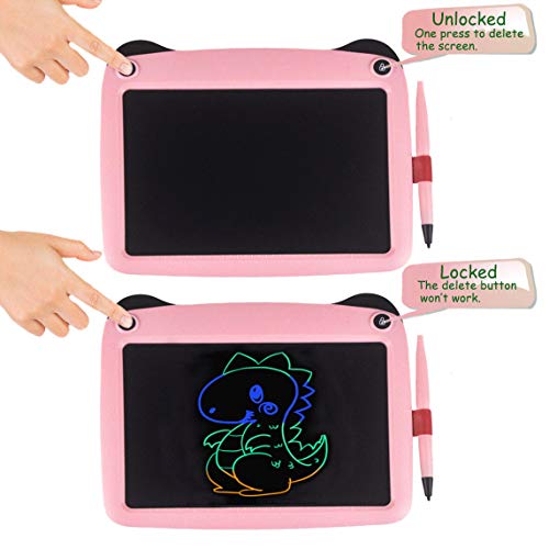 JRD&BS WINL Regalo para Niños De 4-15 Años,Pizarra ElectrÓNica con Pantalla LCD En Color De 9 Pulgadas,FÁCil De Usar para Niños,Un Clic para Eliminar Contenido En La Pizarra ElectrÓNica,Rosa