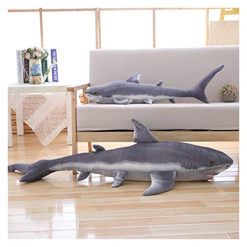 JSJJATQ Peluche 1,4M Tiburón Simulado Relleno Pescado Animal Juguetes para Pescado para Mariscos Tienda Mascota Peluche Muñeca Soft Toys Cumpleaños Muñecas de atún Lifelike