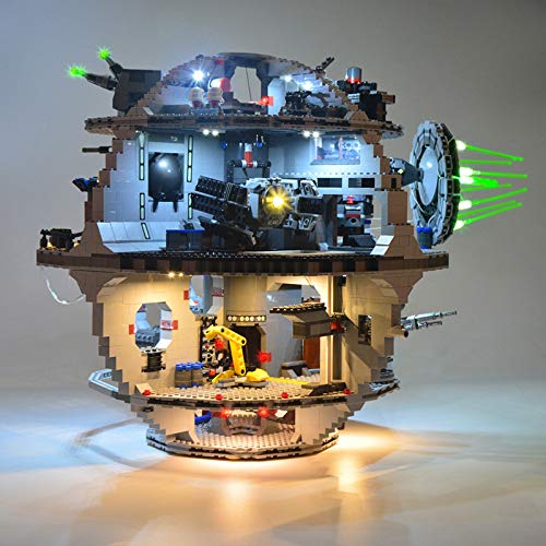 JTTM Conjunto de iluminación LED para (Star Wars Death Star) Bloques de construcción Modelo - Kit de luz Compatible con Lego 75159 (no Incluido Modelo Lego)