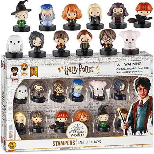 Juego de 12 Sellos de Harry Potter - Regalos, coleccionables, decoración para Fiestas, y Adornos para Tartas de Harry Potter - Lucius Malfoy, Hermione Granger, Neville Longbottom y más de PMI