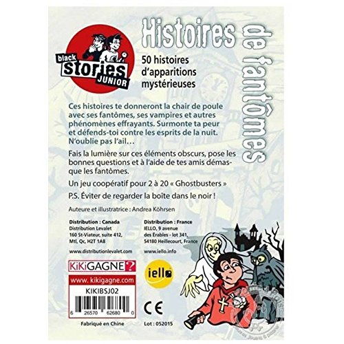 Juego de 2 juegos negros Stories Junior: historias de fantasmas + historias de niñas + 1 regla marcapáginas de madera Blumie.