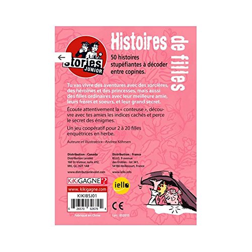 Juego de 2 juegos negros Stories Junior: historias de fantasmas + historias de niñas + 1 regla marcapáginas de madera Blumie.