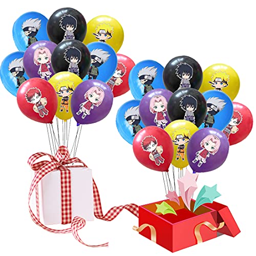 Juego de 24 globos de Naruto Wopin – Naruto para decoración de cumpleaños, decoración de globos de fiesta, globos de cumpleaños para niños, utilizados para cumpleaños, fiestas y baby shower