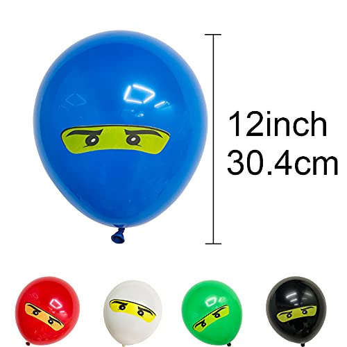 Juego de 50 piezas de decoración de fiesta de cumpleaños ninja, decoración de fiesta de cumpleaños ninja, globos de bandera para niños y fiestas temáticas de judo