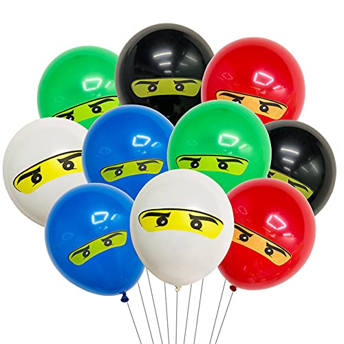 Juego de 50 piezas de decoración de fiesta de cumpleaños ninja, decoración de fiesta de cumpleaños ninja, globos de bandera para niños y fiestas temáticas de judo