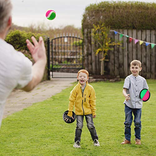 Juego de Bolas de Lanzamiento y Captura, Juego de 3 Paletas de Lanzamiento y Pelota de Captura, 6 Paletas y 3 Bolas, Adecuado para Deportes, Playa, Regalos de Cumpleaños, Novedades