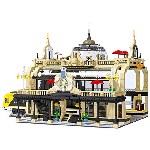 Juego de construcción modular para casa, 3670 piezas, tren, estación de tren, modelo de ciudad, vista de calle, bloques de construcción arquitectura, compatible con Lego