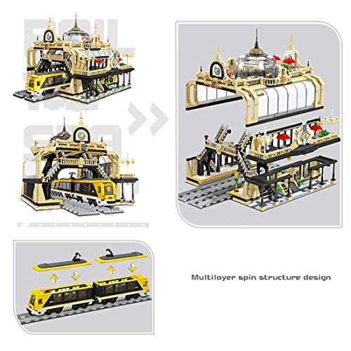 Juego de construcción modular para casa, 3670 piezas, tren, estación de tren, modelo de ciudad, vista de calle, bloques de construcción arquitectura, compatible con Lego