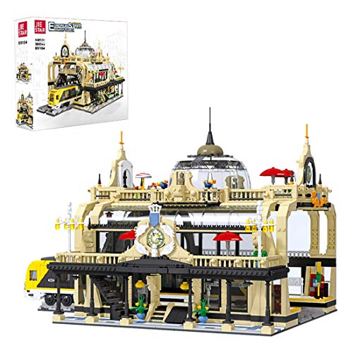 Juego de construcción modular para casa, 3670 piezas, tren, estación de tren, modelo de ciudad, vista de calle, bloques de construcción arquitectura, compatible con Lego