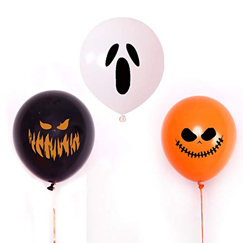 Juego de decoración de Halloween, globos con guirnalda de Halloween, tamaño grande, murciélago, globos negros y naranjas, globos de látex para decoración de fiestas terroríficas.