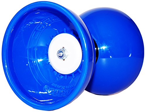 Juego de diábolo con rodamiento de Bolas Carousel + Fibra Diabolo Handsticks, Diabolo Cordel + Diabolos Bolsa de Viaje. (Azul Diabolo + Azul Palos de Mano)