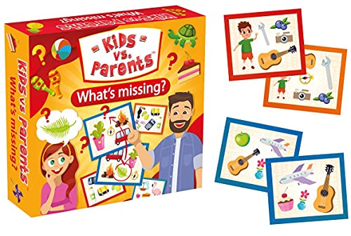 Juego de memoria Juego de cartas educativas Juego Reflex para niños y adultos Juego familiar Enfoque cerebral Entrenamiento | Niños vs Padres Lo que falta | Edad: 5+