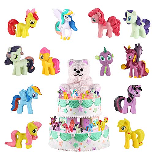 Juego de Mini Unicornio de 12 Piezas, Sombrero de Copa de Unicornio, Sombrero de Copa de Pastel de Cumpleaños, Juguetes para Niños, Decoraciones de Fiesta Temática de Unicornio