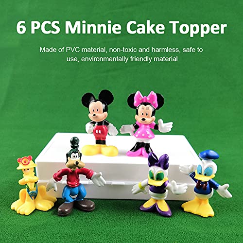 Juego de Minifiguras de Mickey, Hilloly 6 Pcs Cake Topper Mickey Mouse Decoración de Pastel de Cumpleaños de Dibujos Animados Pato Donald Torta Primeros Magdalena Kit Pastel Para Fiesta Suministros