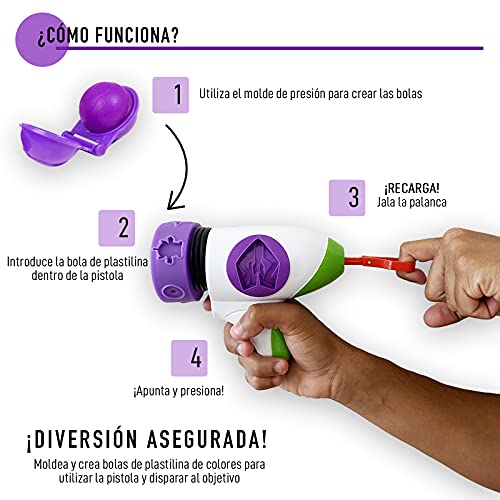 Juego de Pistola con Plastilina Toy Story. Juegos de Disparos con Plastilina. Juego De Diana con Bolas de Plastilina.Batalla de Plastilina. Diana con Bolas de Plastilina y Pistola. Dough Blaster.