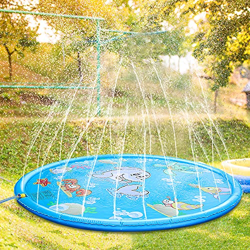 Juego de Salpicaduras y Salpicaduras, Aspersor de Juego ater Spray de Agua Espolvoree y coloque la Alfombra de Juego,Jardín de Verano Juguete Acuático para Actividades Familiares Aire Libre /Fiesta