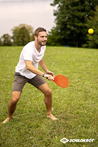 Juego de Tenis de Playa, 2 Raquetas, 2 Pelotas de Softball, en un Bolsillo de Malla Resellable