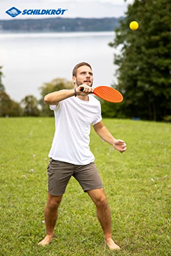 Juego de Tenis de Playa, 2 Raquetas, 2 Pelotas de Softball, en un Bolsillo de Malla Resellable