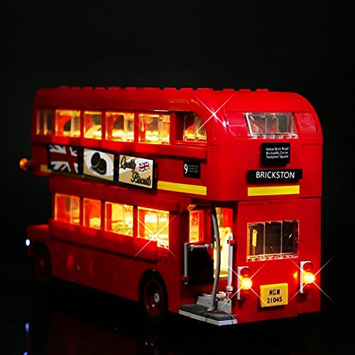 Juego Luces LED Juego Luces para Creator Expert London Bus Model Juego Luces Iluminación Compatible con Lego 10258 (Solo Luz LED, Sin Kit Bloques de Construcción)