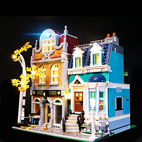 Juego Luces LED Juego Luces para Librería Estilo Europeo Modelo Juego Luces de Iluminación Compatible con Lego 10270 (Solo Luz LED, Sin Kit Bloques Construcción)