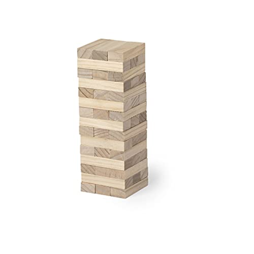 Juego Torre de Madera de Habilidad (tamaño pequeño/Viaje). Incluye 45 Piezas de Madera y Viene presentado en una Resistente Funda de algodón con Cierre de cordón.