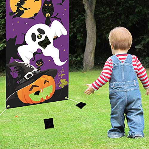 Juegos de fiesta de Halloween para niños, calabaza, fantasmas, brujas, juego con 3 pufs, decoración divertida